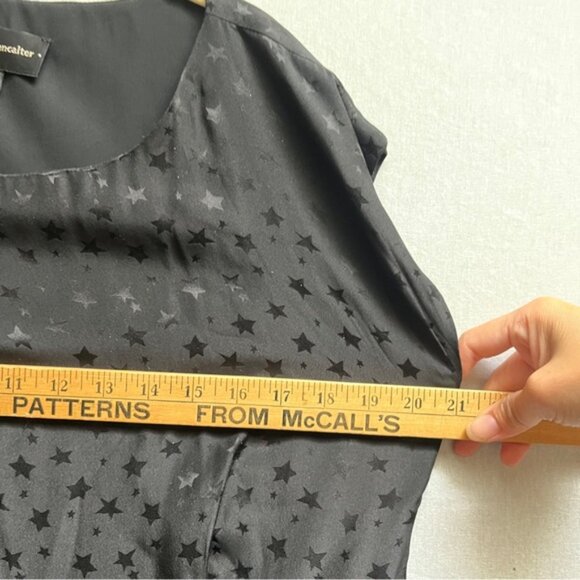 Corey Lynn Calter Anthropologie Silk Black Star Patterned Dress Sz S - Picture 8 of 10